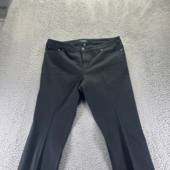 Lauren Ralph Lauren Modern 18 Black Cotton Denim Straight Curvy Stretch Workwear - Picture 2 of 12